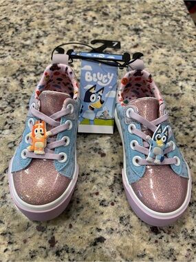 Bluey toddler shoes Glitter Pink & Blue